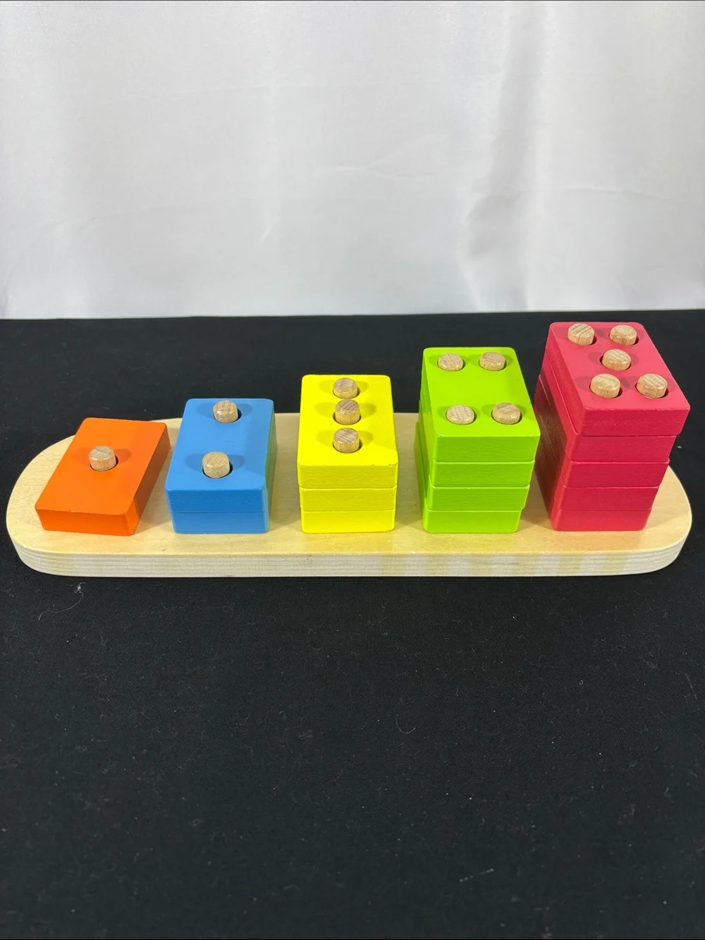 Wooden Peg Stacking and Animal Matching Set - Multicolor
